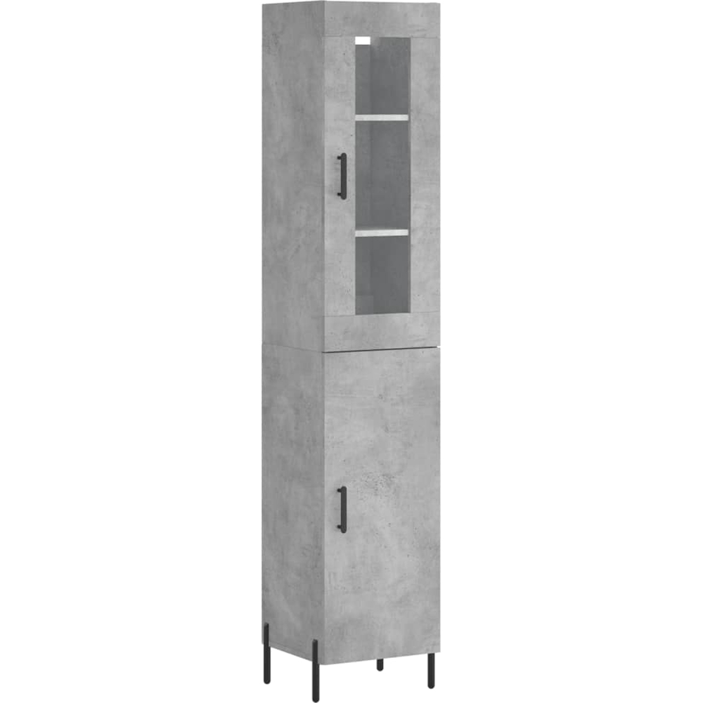 vidaXL 2 Door Concrete Grey Highboard Image 2