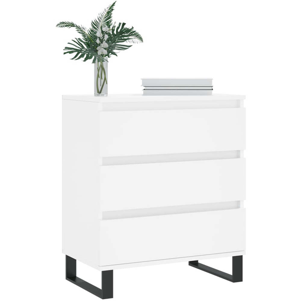 vidaXL 3 Drawer White Small Sideboard Image 3