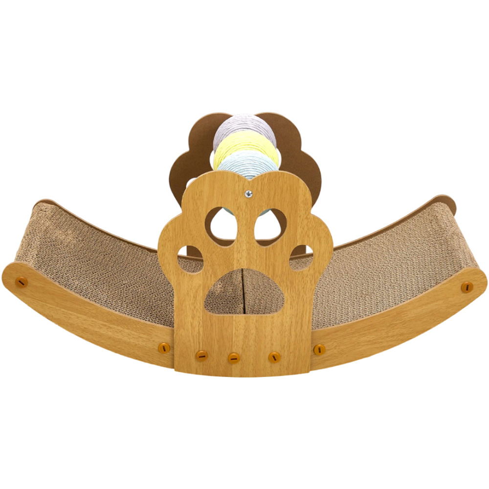 H&O Direct Cat Rocking Chair Scratcher with Sisal Ball Image 3