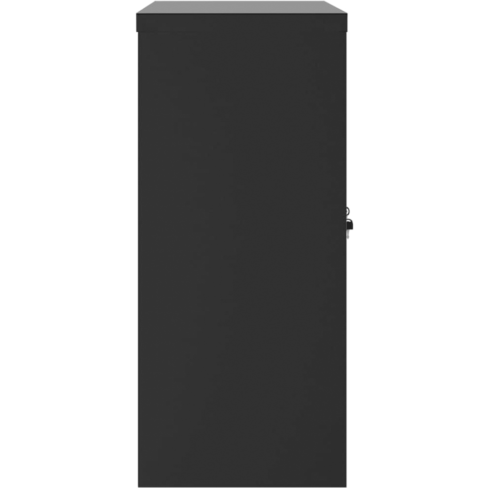 vidaXL 2 Door 3 Shelf Black Steel Lockable Office File Cabinet Image 5
