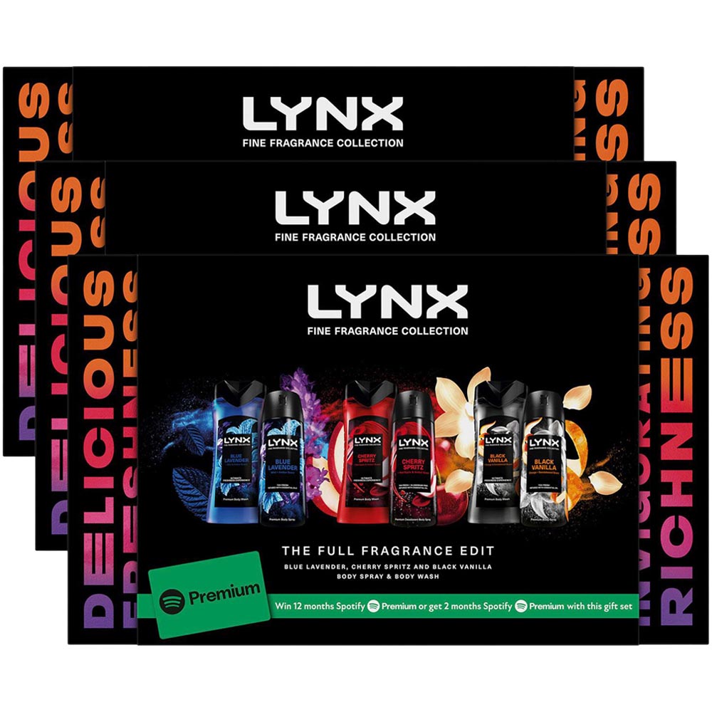 Lynx Fine Fragrance Body Wash and Spray Gift Set with Spotify Bonus 3 Pack Image 1