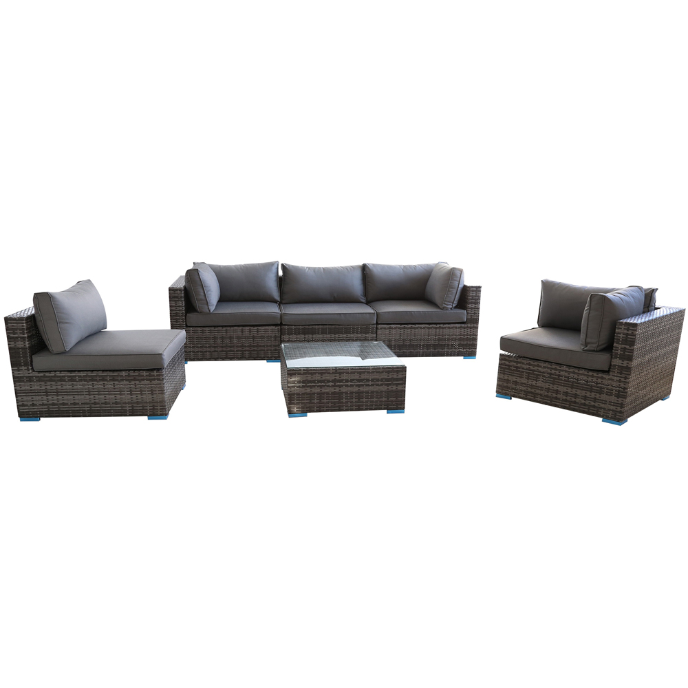 Furniture One 6 Seater Grey Garden Sofa Set Image 3