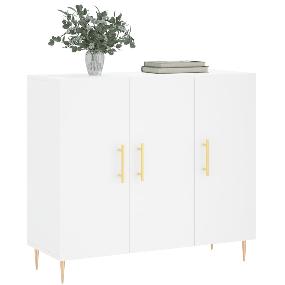 vidaXL 3 Door White Sideboard Image 3