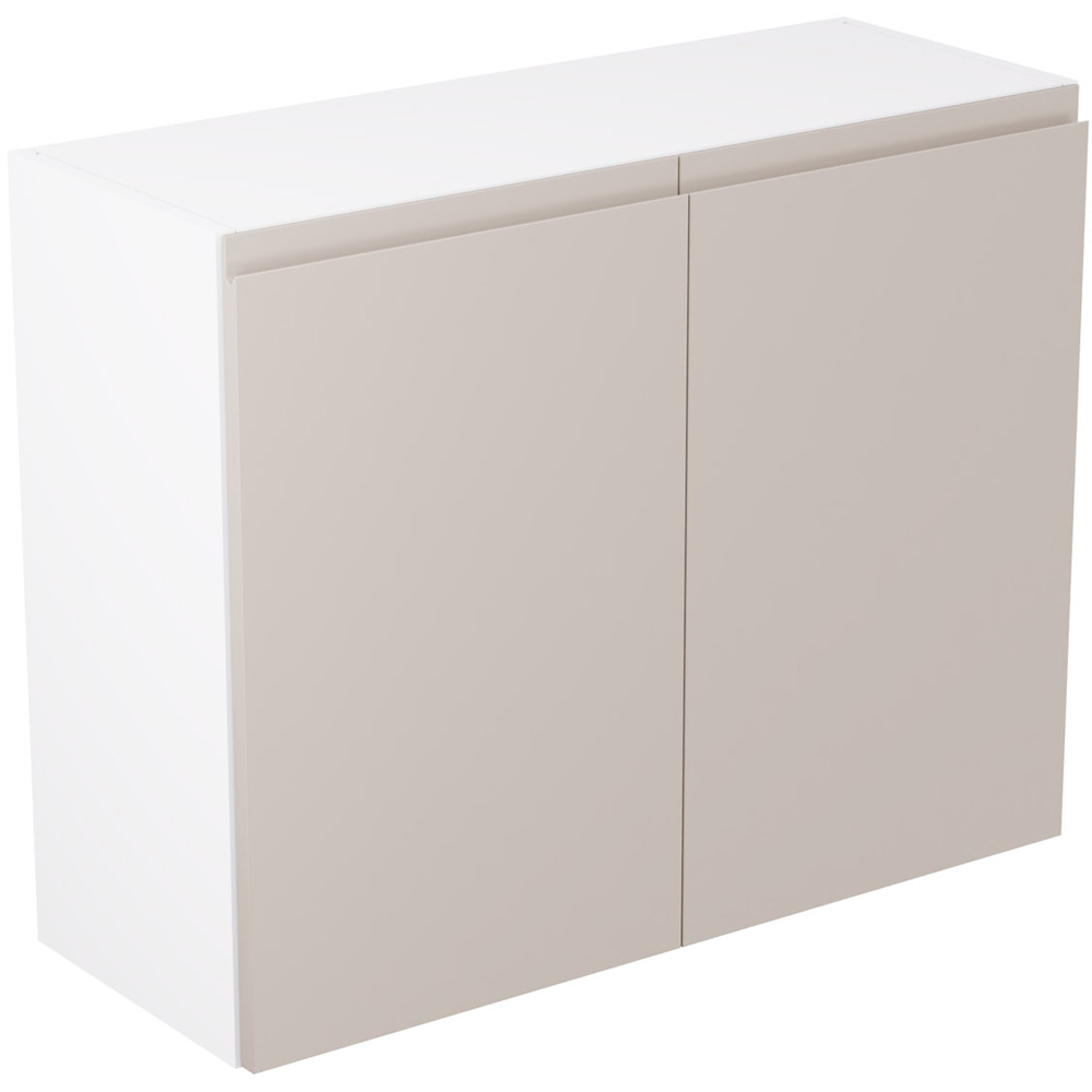 Kitchen Kit J-Pull Gloss Light Grey Wall Kitchen Cabinet Flatpack 900mm Image 1