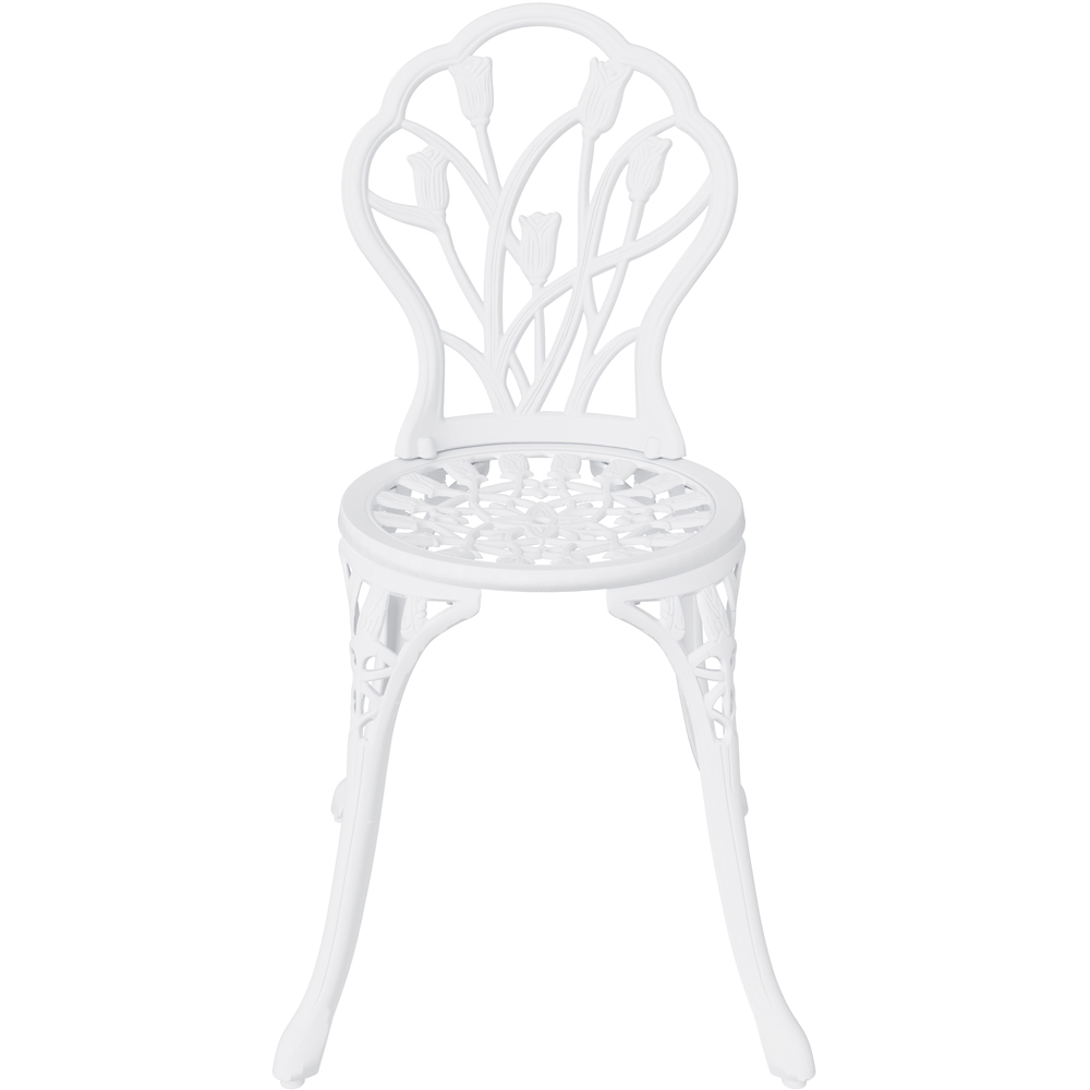 Charles Bentley Tulip Aluminium 2 Seater Cast Bistro Set White Image 3