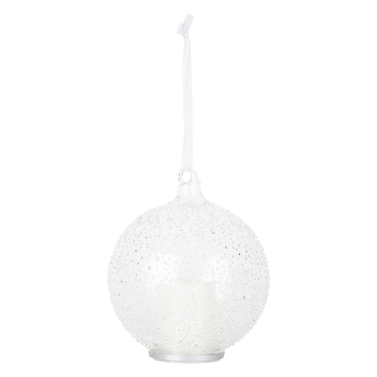 LED Clear Candle Christmas Bauble Image 1