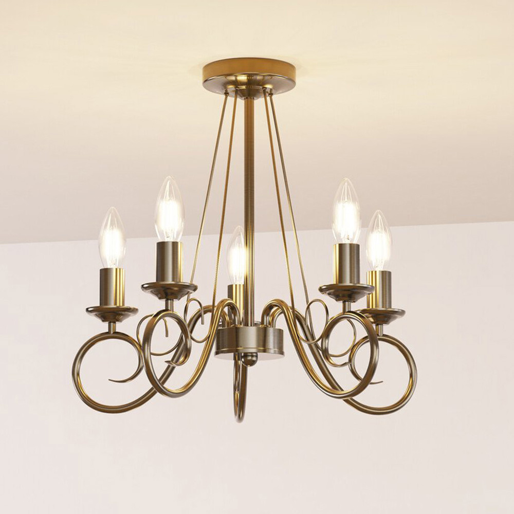 Antiqued Gold Ceiling Light Antique Gold Image 2