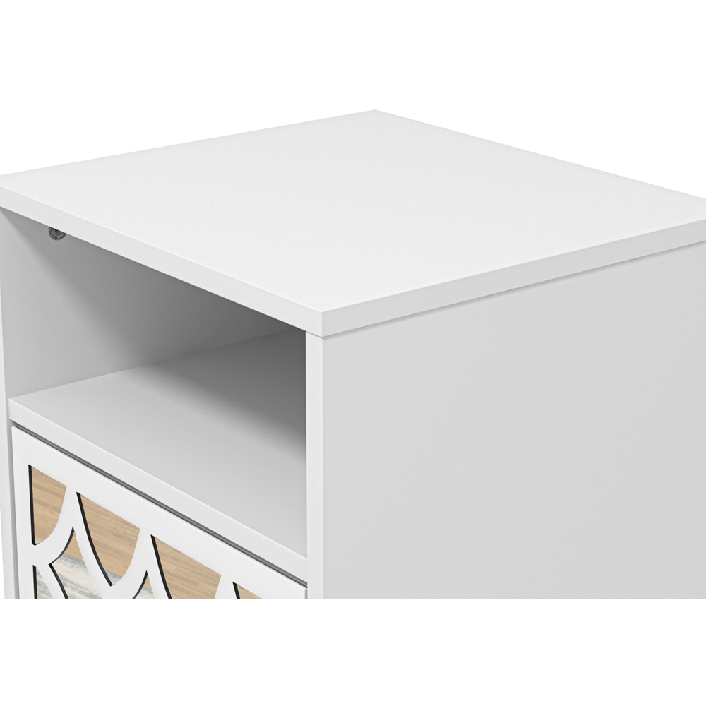 GFW Bodmin 2 Drawer White Bedside Table Image 7