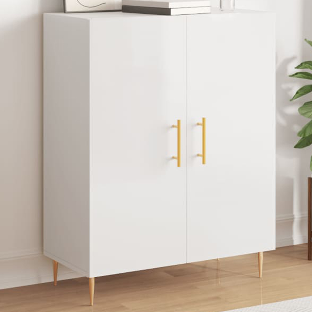 vidaXL 2 Door High Gloss White Sideboard Image 1