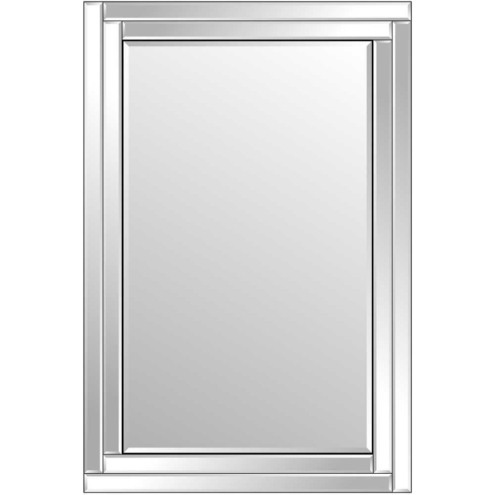 Luxford Bevelled Double Framed All Glass Mirror 90 x 60cm Image 1