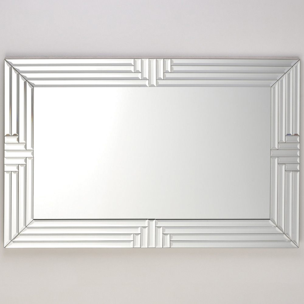 Silver Bevelled 4 Step Glass Mirror 120 x 80cm Image 5