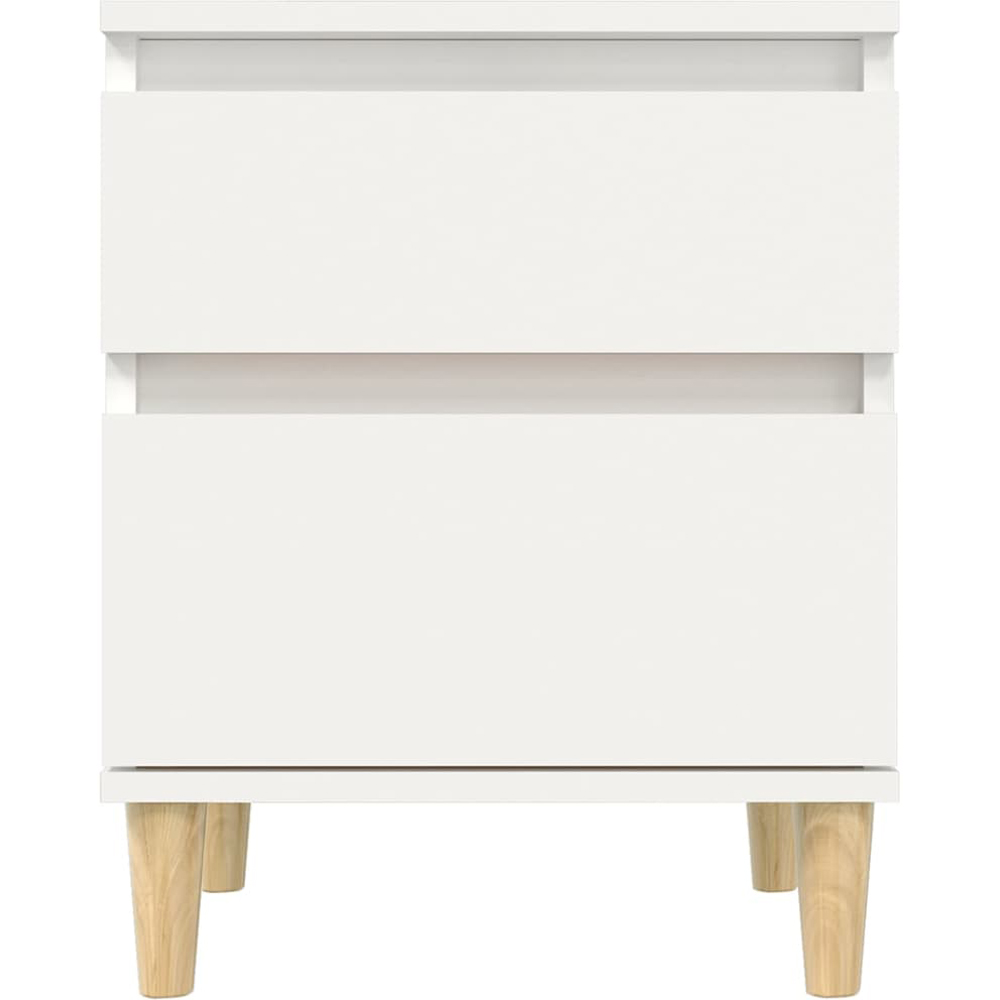 vidaXL 2 Drawer White Bedside Cabinet Set of 2 Image 4