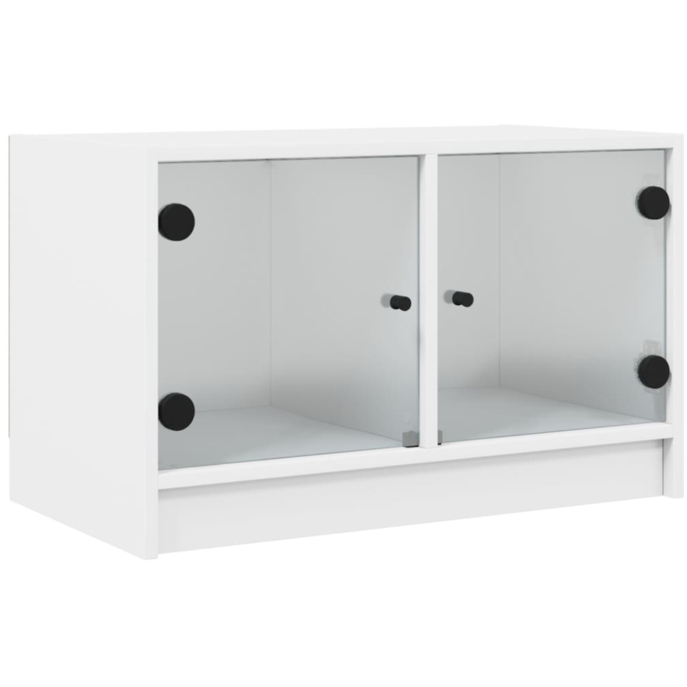 vidaXL 2 Glass Door White TV Cabinet Image 2