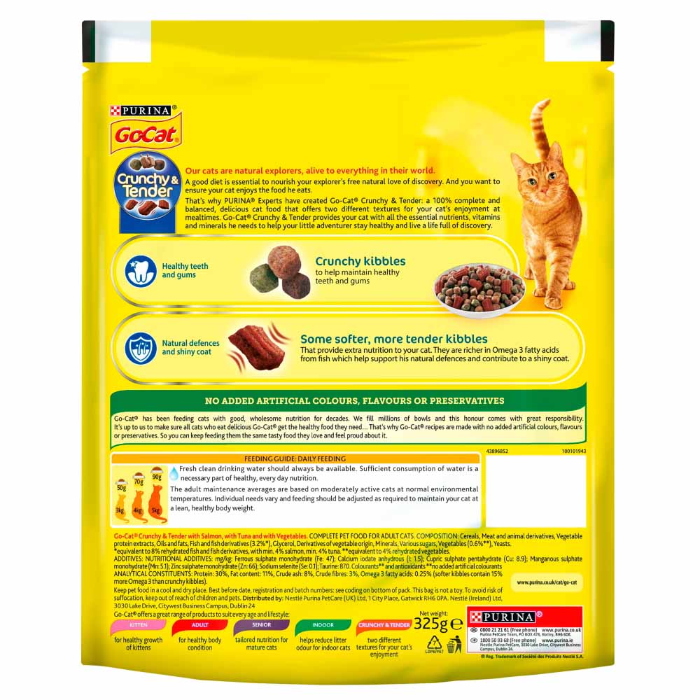 Go-Cat Crunchy and Tender Dry Cat Food Fish Selection 325g Image 2
