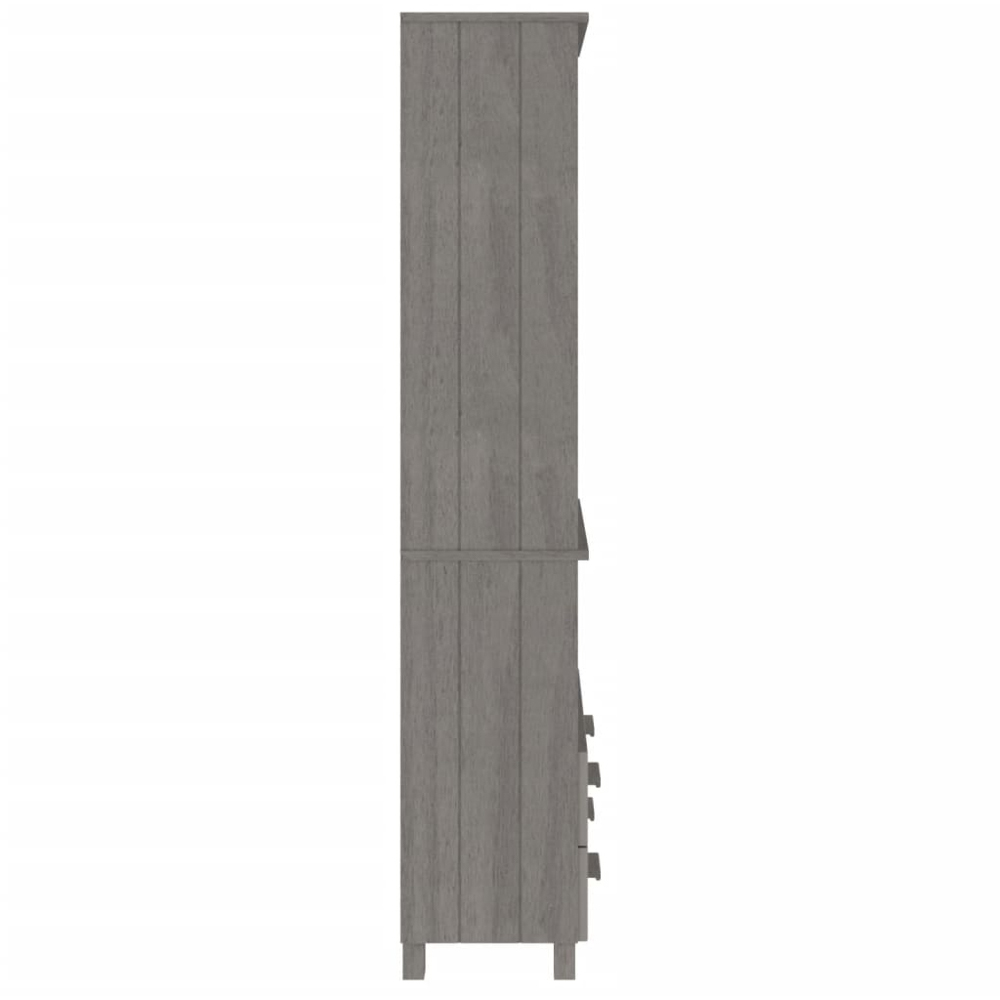 vidaXL 2 Drawer 4 Shelf Grey Solid Pine Wood Highboard Image 6