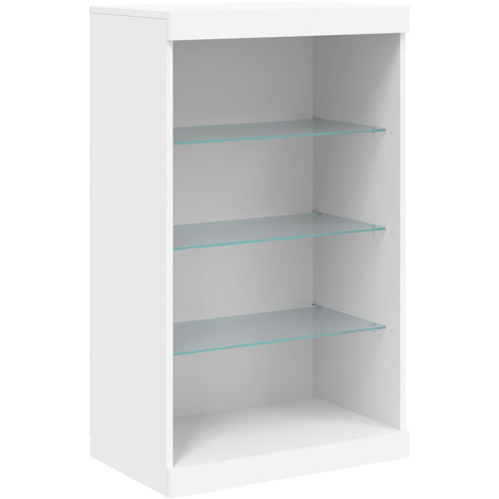 vidaXL 4 Shelf White LED Sideboard Image 2