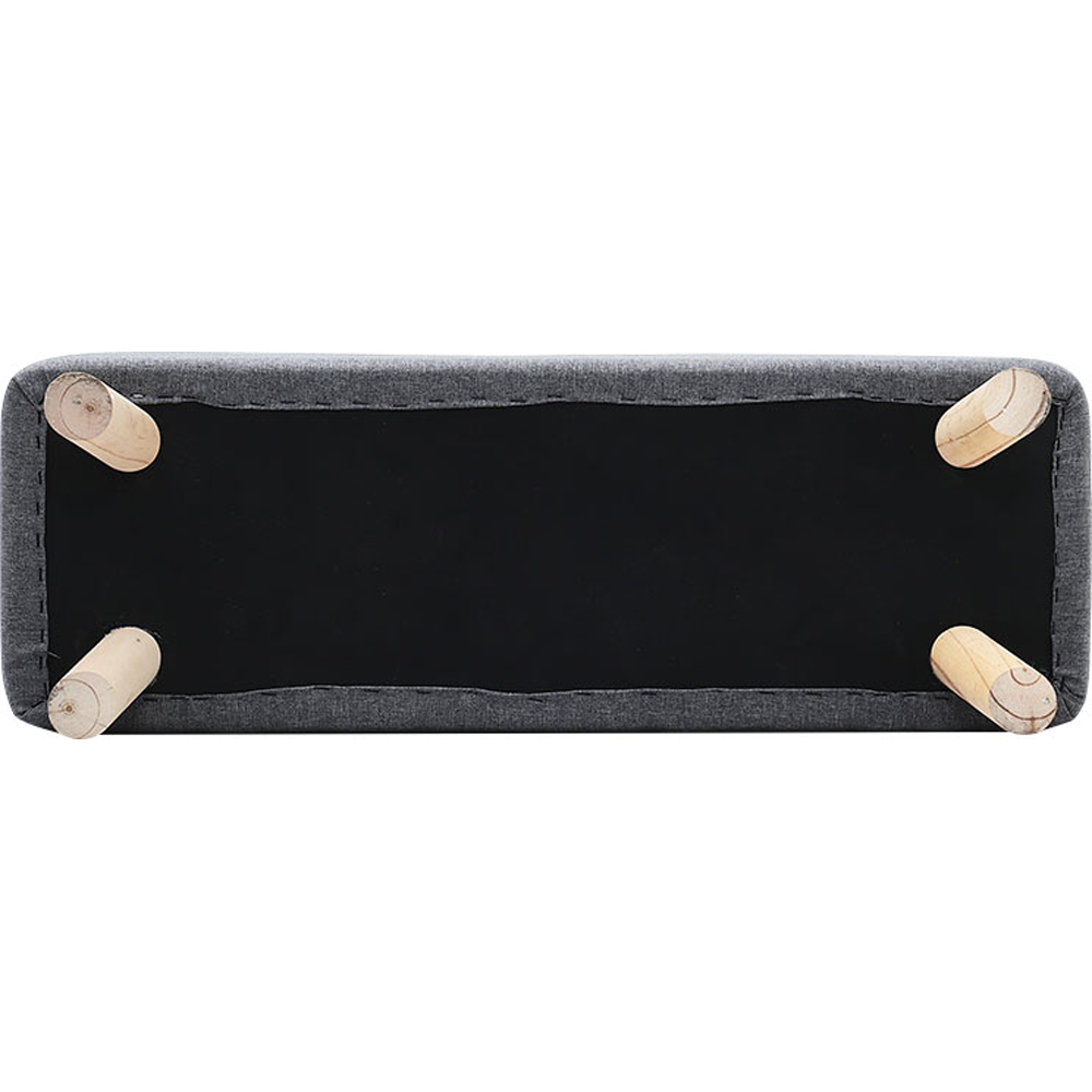 Living and Home Tofu Shaped Grey Wooden Footstool Image 4