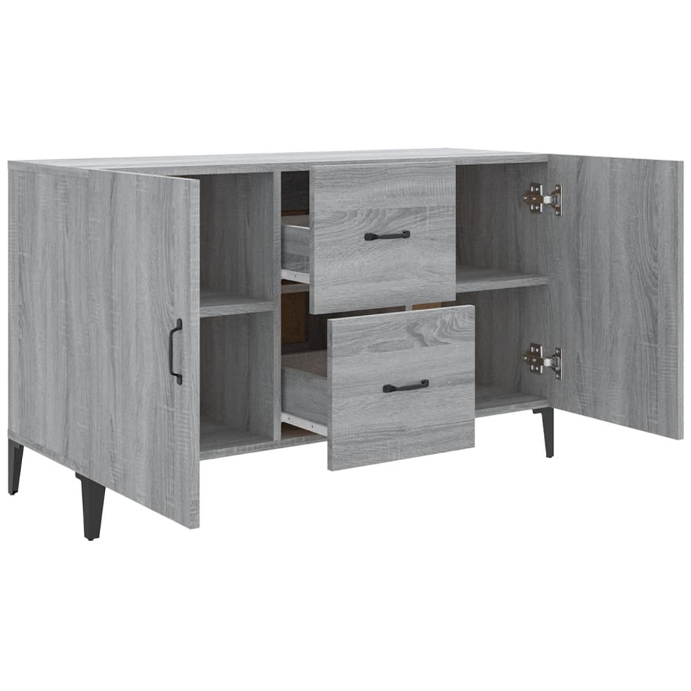 vidaXL 2 Door 2 Drawer Grey Sonoma Wooden Sideboard Image 7