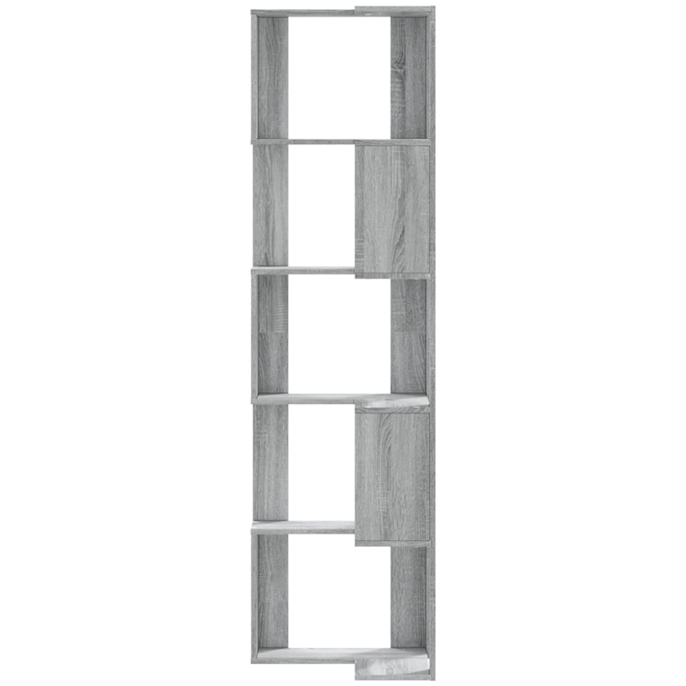 vidaXL 5 Shelf Grey Sonoma Corner Bookcase Image 3