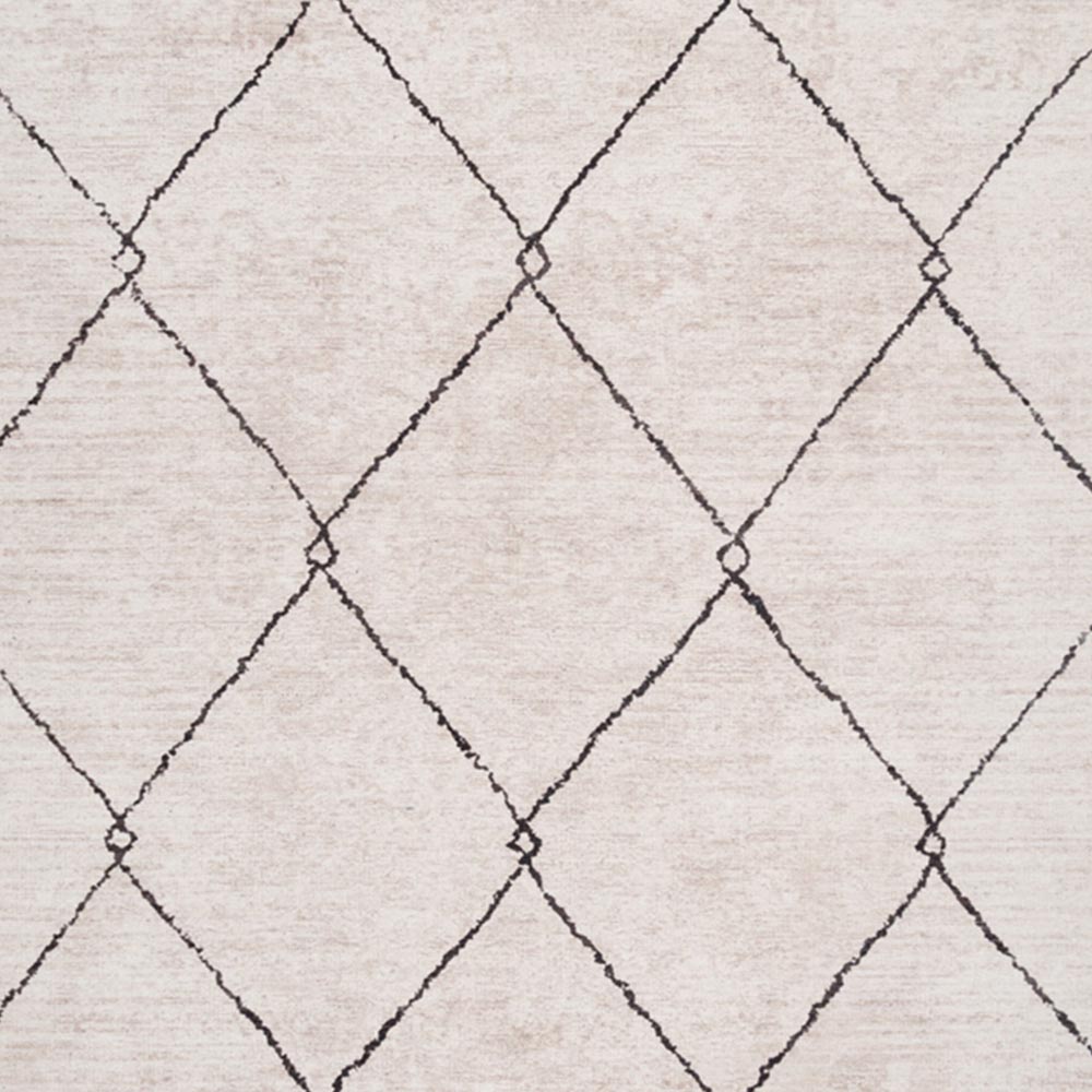 Kukoon Trellis Modern Abstract Beige Grey Washable Rug 80 x 150cm Image 3