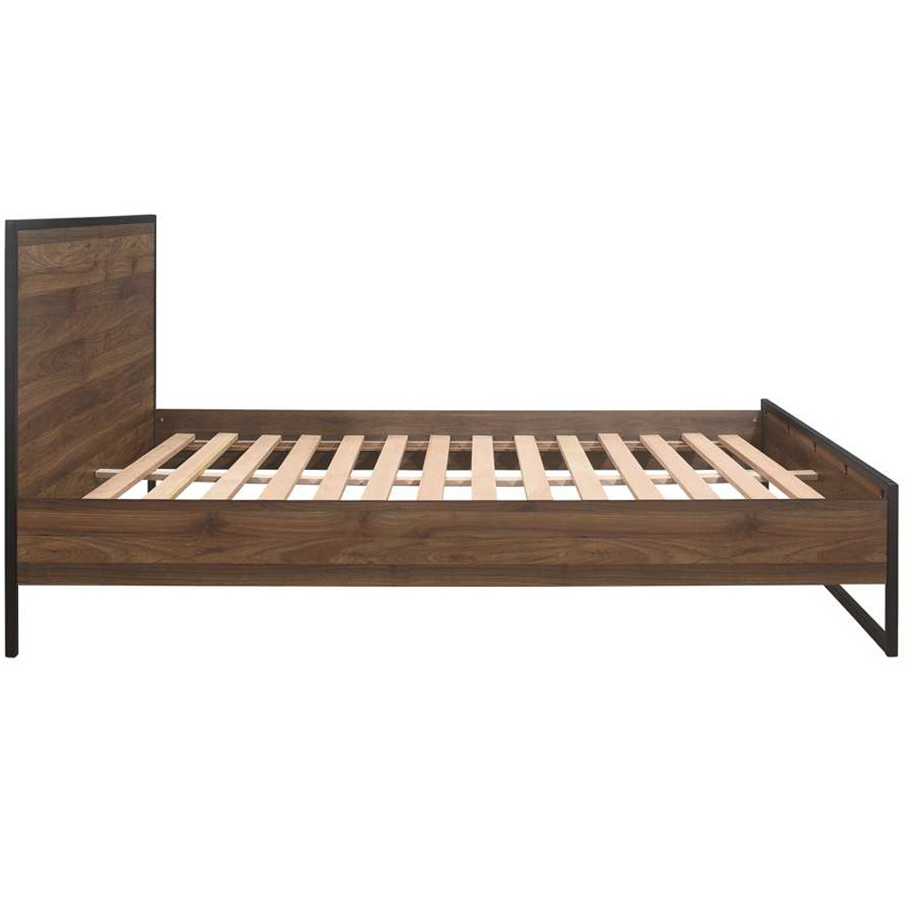 Houston Small Double Walnut Wood Effect Bed Image 5