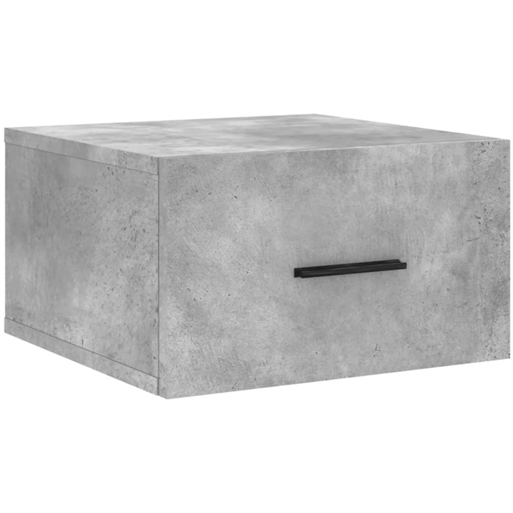 vidaXL Single Drawer Concrete Grey Wall Mounted Bedside Cabinet Image 2