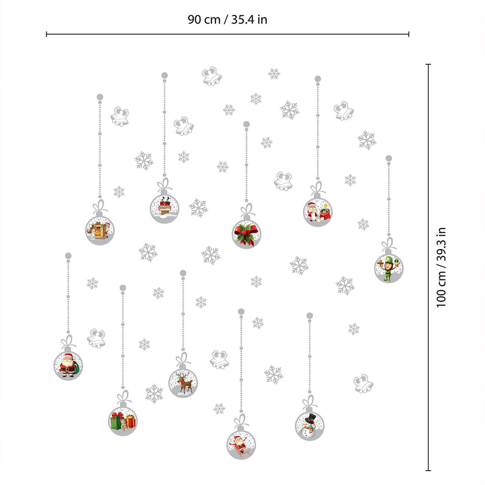 Walplus Matt Silver Christmas Ornaments Double-Sided Window Stickers 45 Piece Image 6