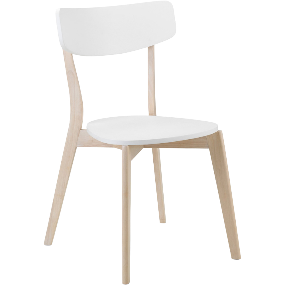 Julian Bowen Casa Set of 2 White and Oak Dining Chairs Image 3