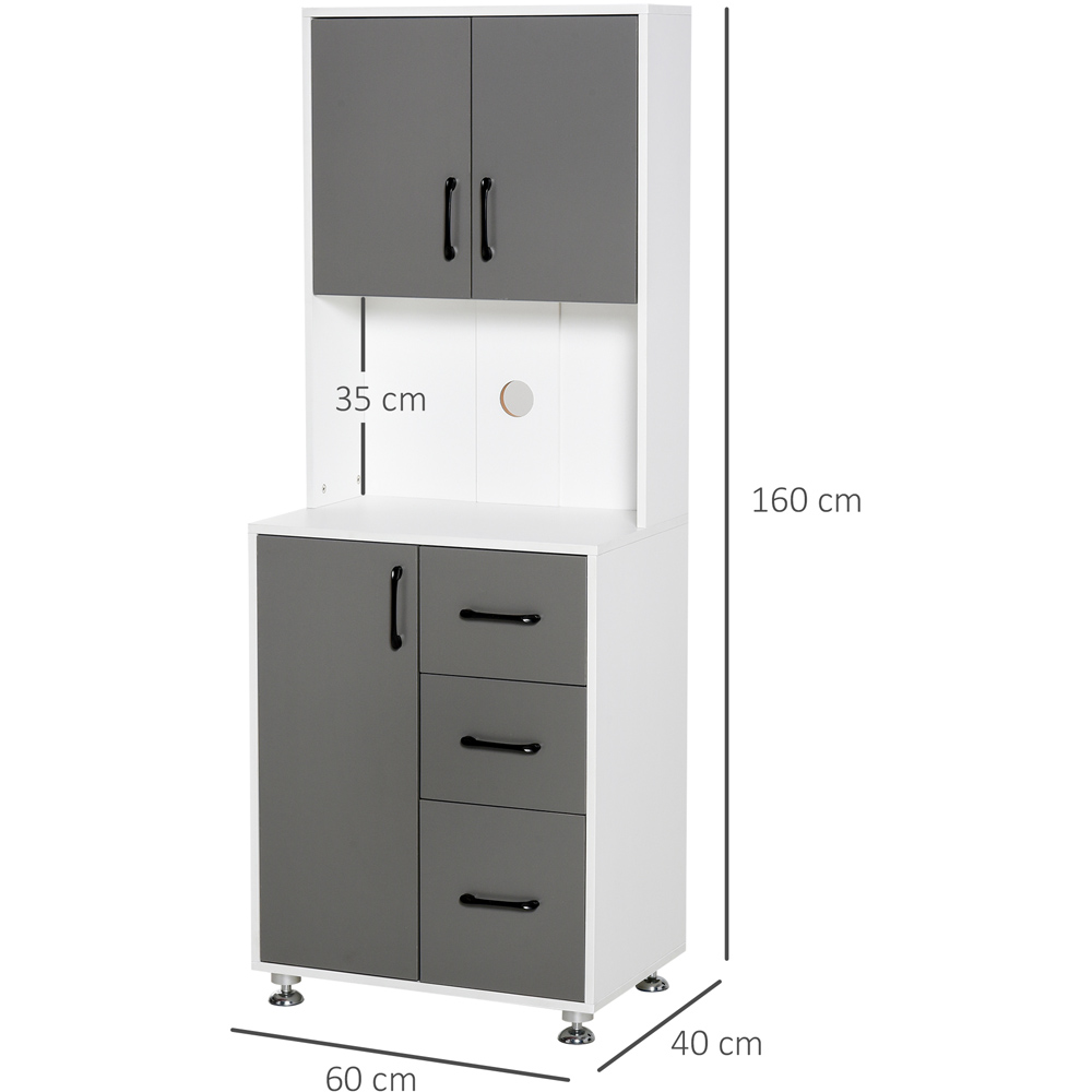 Portland 3 Door 3 Drawer Grey Kitchen Storage Cabinet Image 8