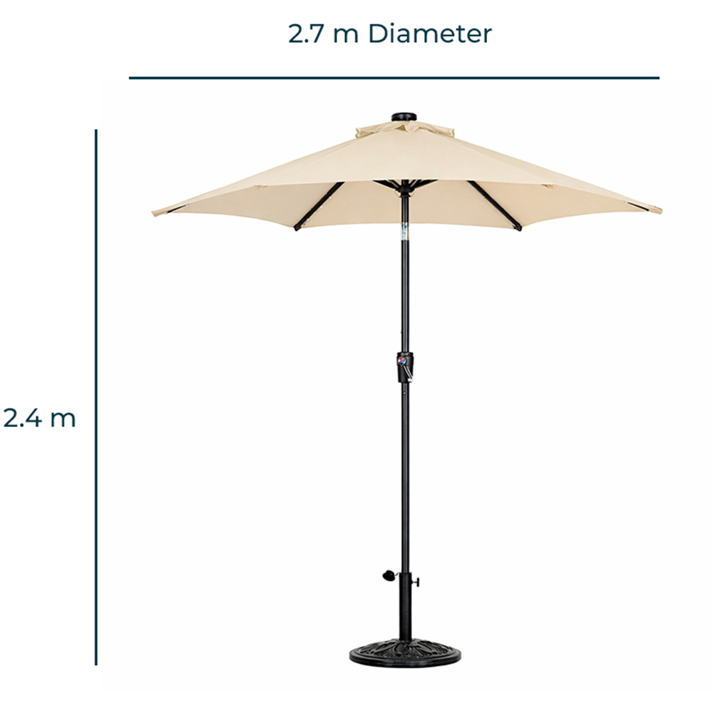Jack Stonehouse Beige Crank and Tilt Straight Parasol 2.7m Image 4
