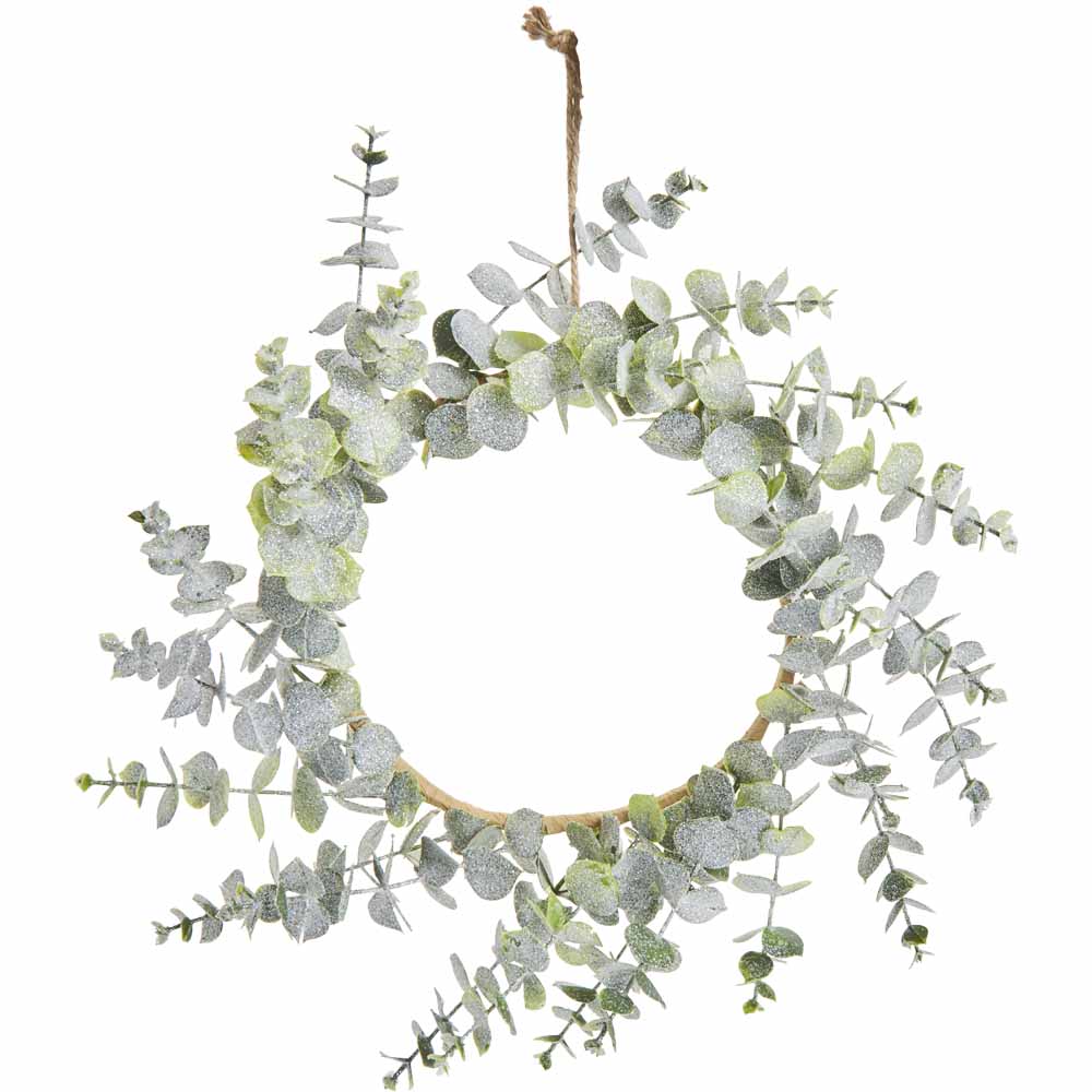 Wilko Eucalyptus Sparkle Wreath Large Wilko