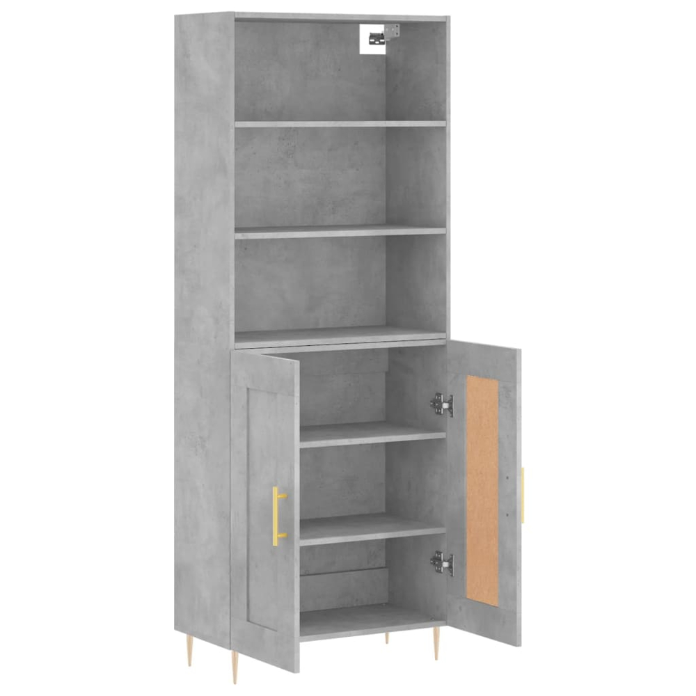 vidaXL 2 Door 3 Shelf Concrete Grey Highboard Image 4