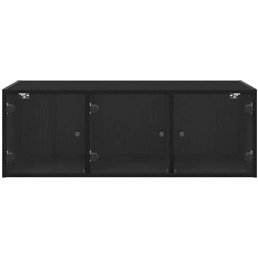 vidaXL 3 Glass Door Black Oak Wall Cabinet Image 4