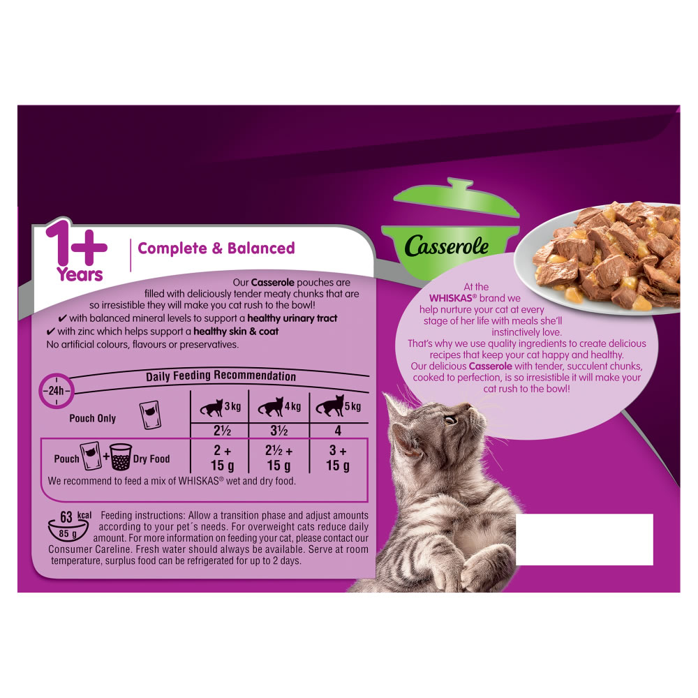 Whiskas Casserole 1+ Fishy/Meaty Selection Cat Food 12 x 85g Image 5