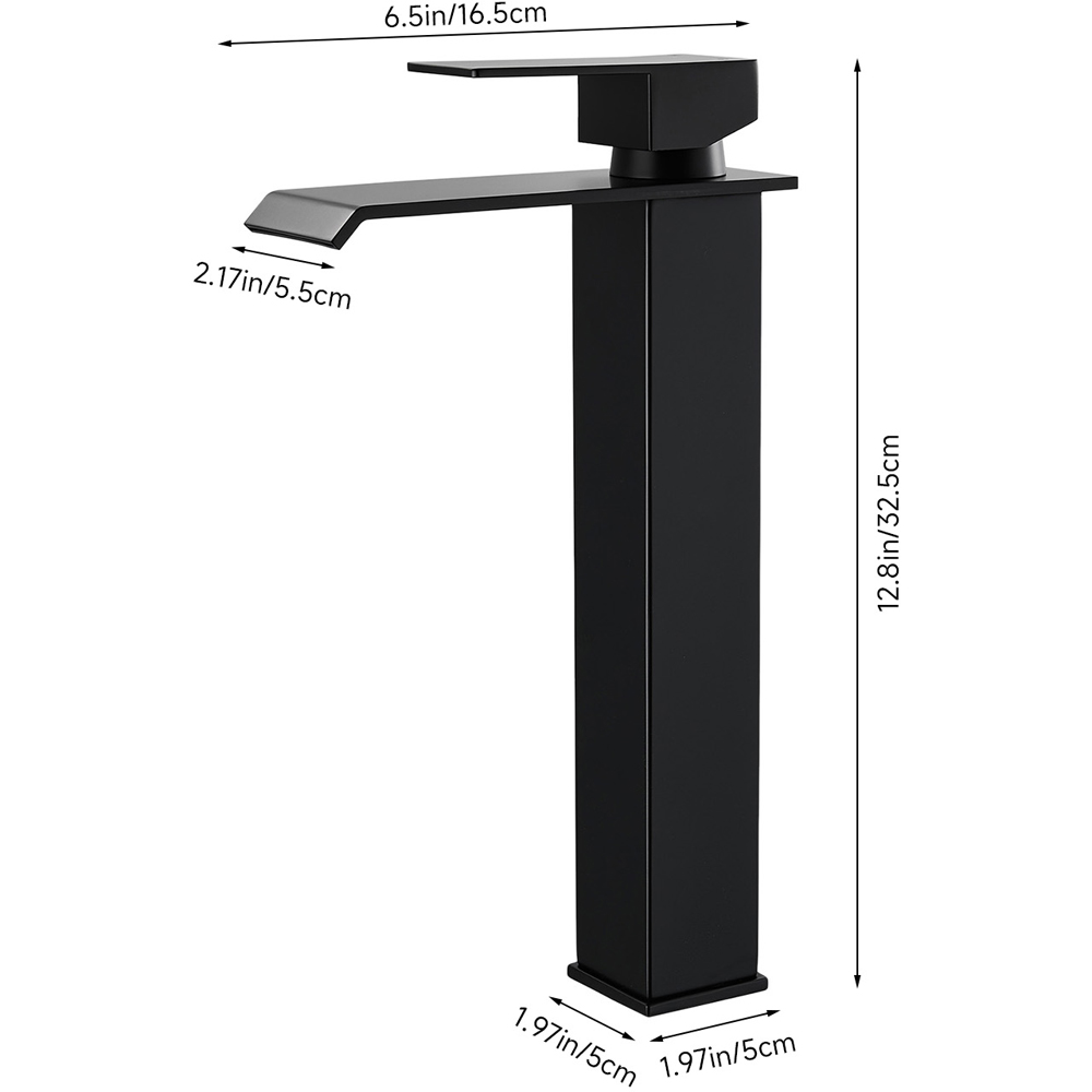 Living and Home Black 304 Stainless Steel Single Handle Basin Mixer Tap Image 8