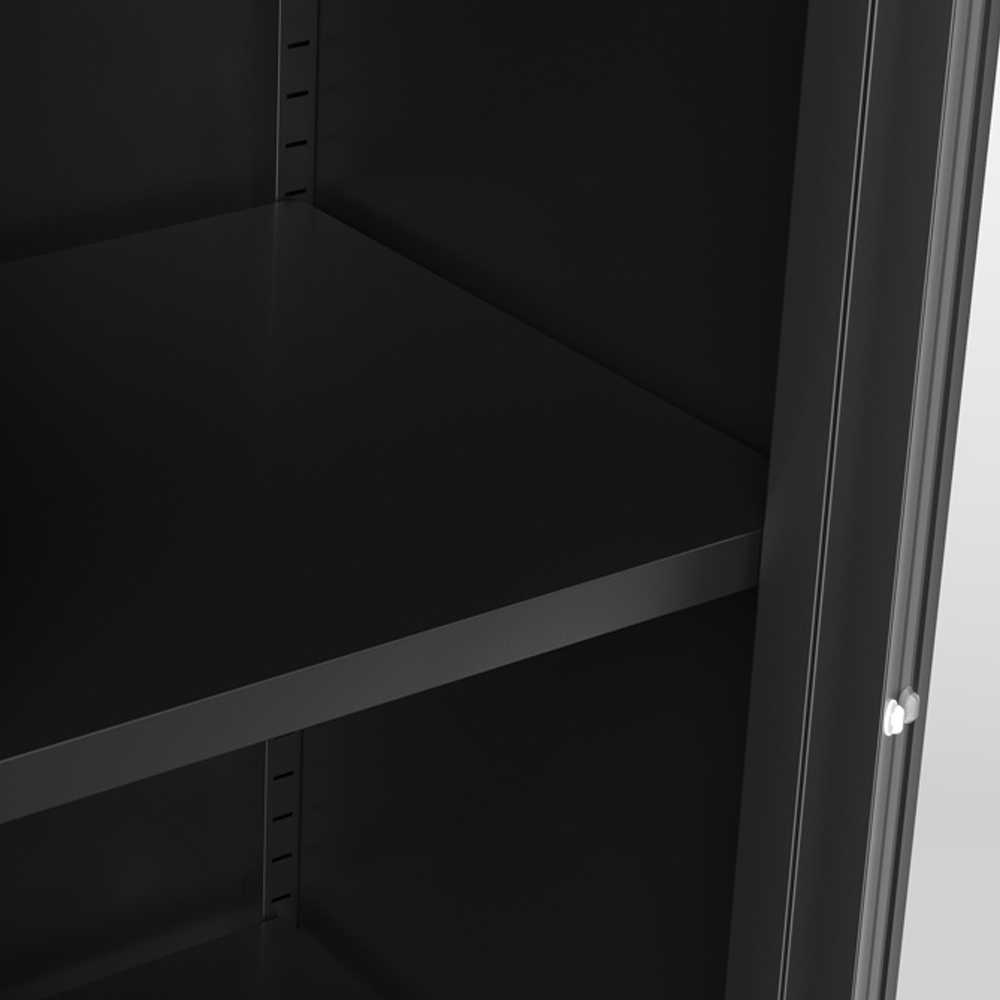 LPD Home Frank Single Door Black Glass Display Cabinet Image 6
