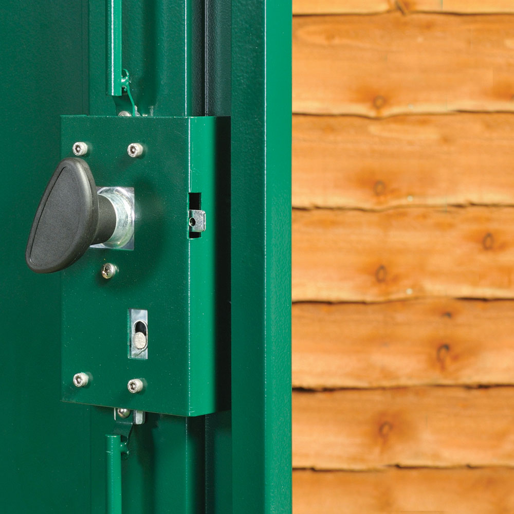 Asgard Gladiator 7 x 9ft Double Door Green High Security Apex Motorcycle Garage Image 4