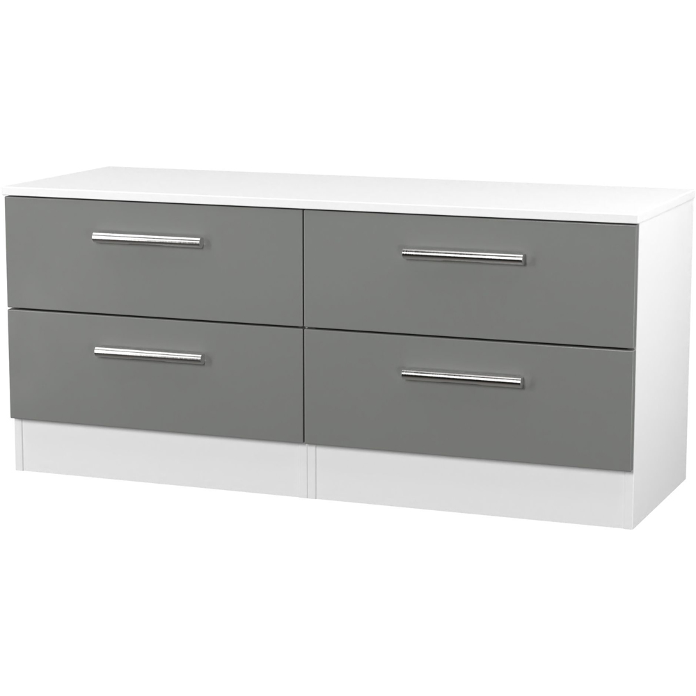 Crowndale Contrast 4 Drawer Dusk Grey and White Bed Box Ready Assembled Image 3