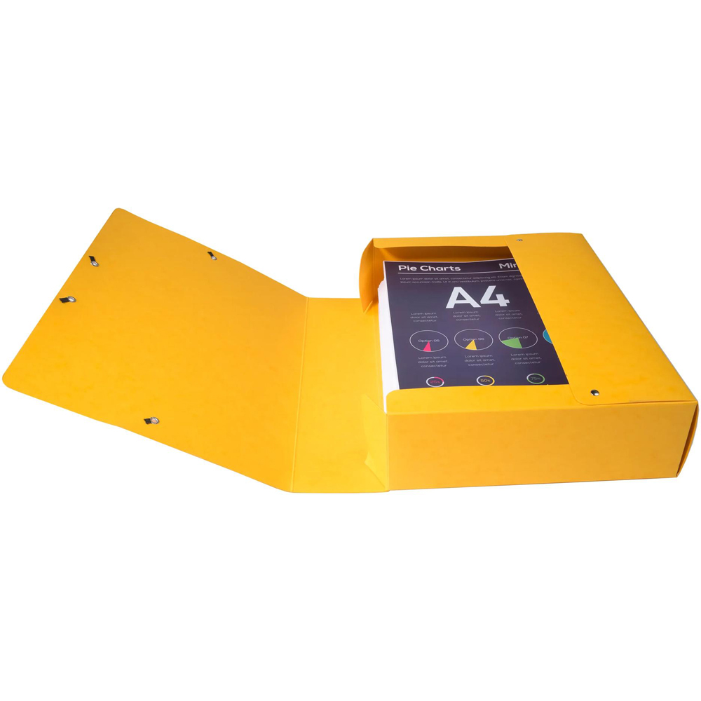Exacompta A4 Multicolour Premium Pressboard Elasticated Filing Box 6 Pack Image 6
