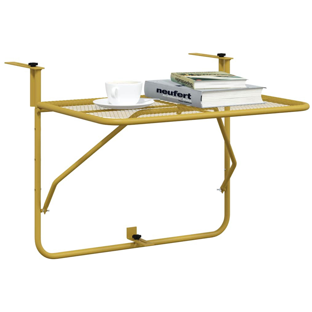 vidaXL Gold Steel Foldable Balcony Table 60 x 40cm Image 4