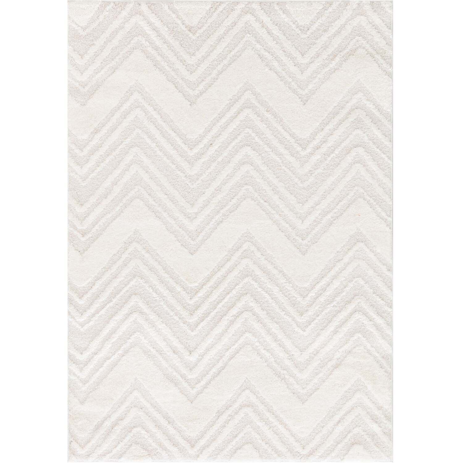 Ashton Zigzag Rug - White / 120cm Image 1