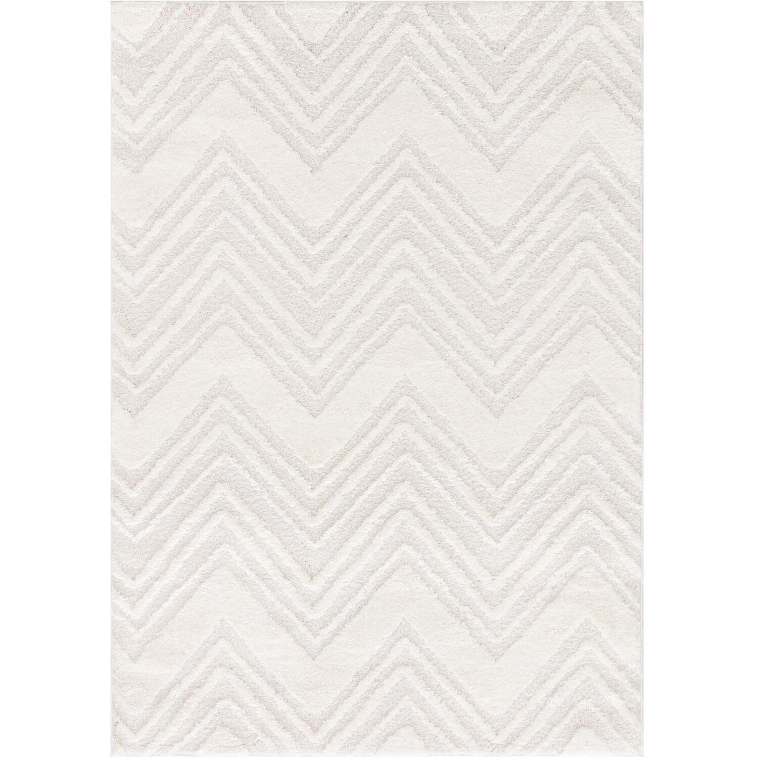 Ashton Zigzag Rug - White / 160cm Image 1