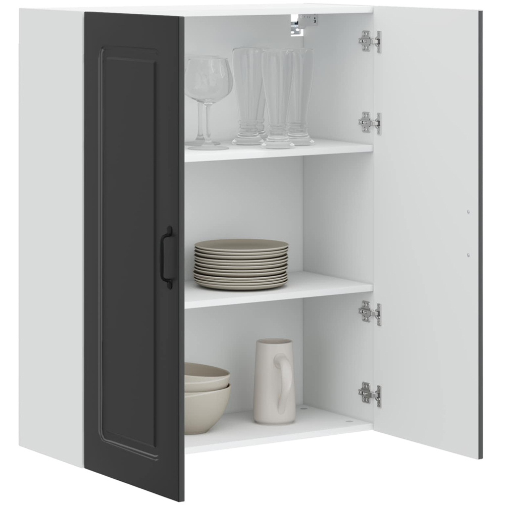 vidaXL 2 Door Black Kitchen Wall Cabinet Image 3
