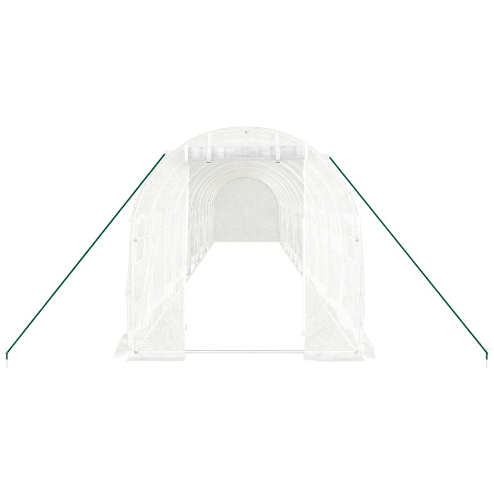 vidaXL White Polyethylene Galvanised Steel Frame 39.7 x 6.5ft Greenhouse Image 3