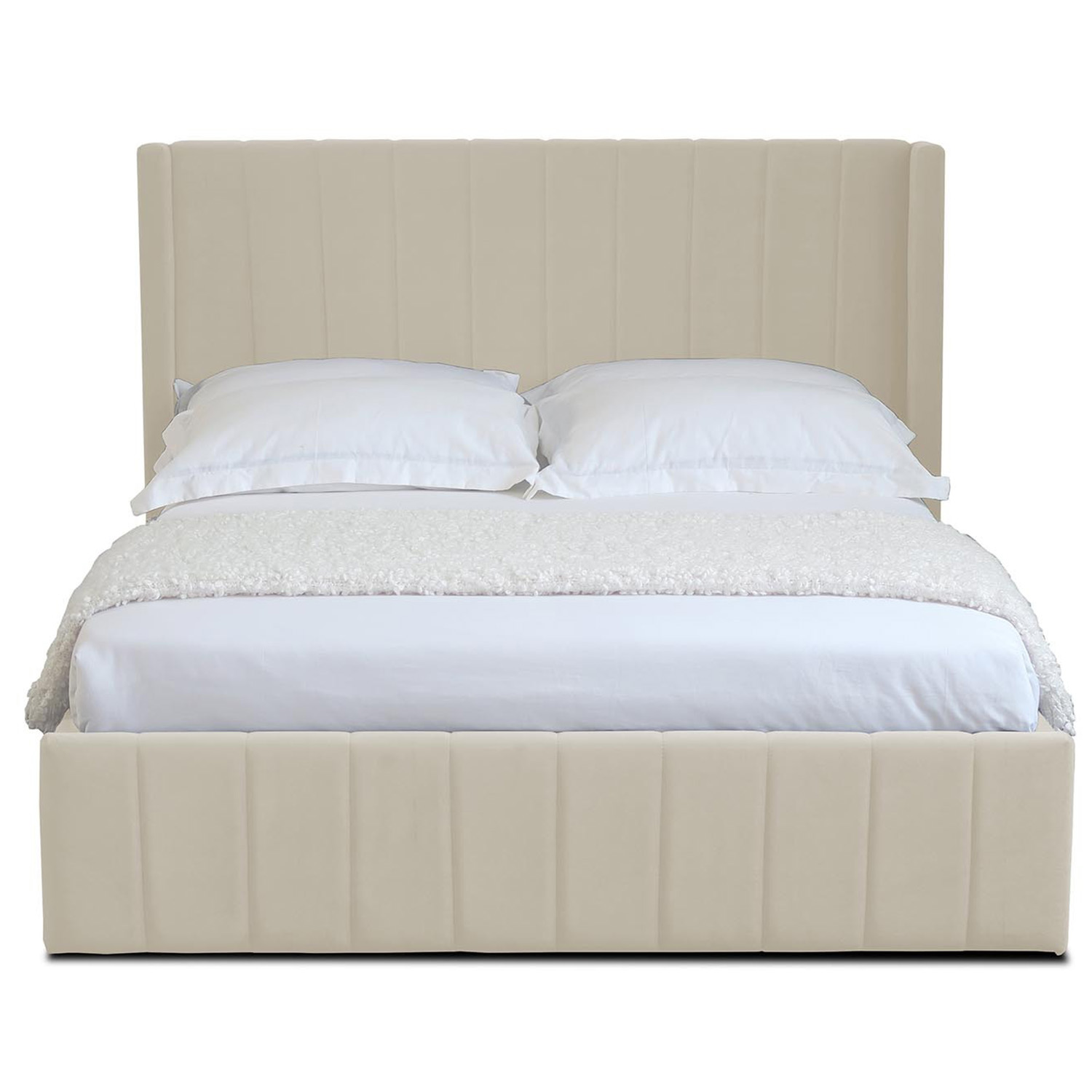 Olivia Double Cream Ottoman Bed Image 3