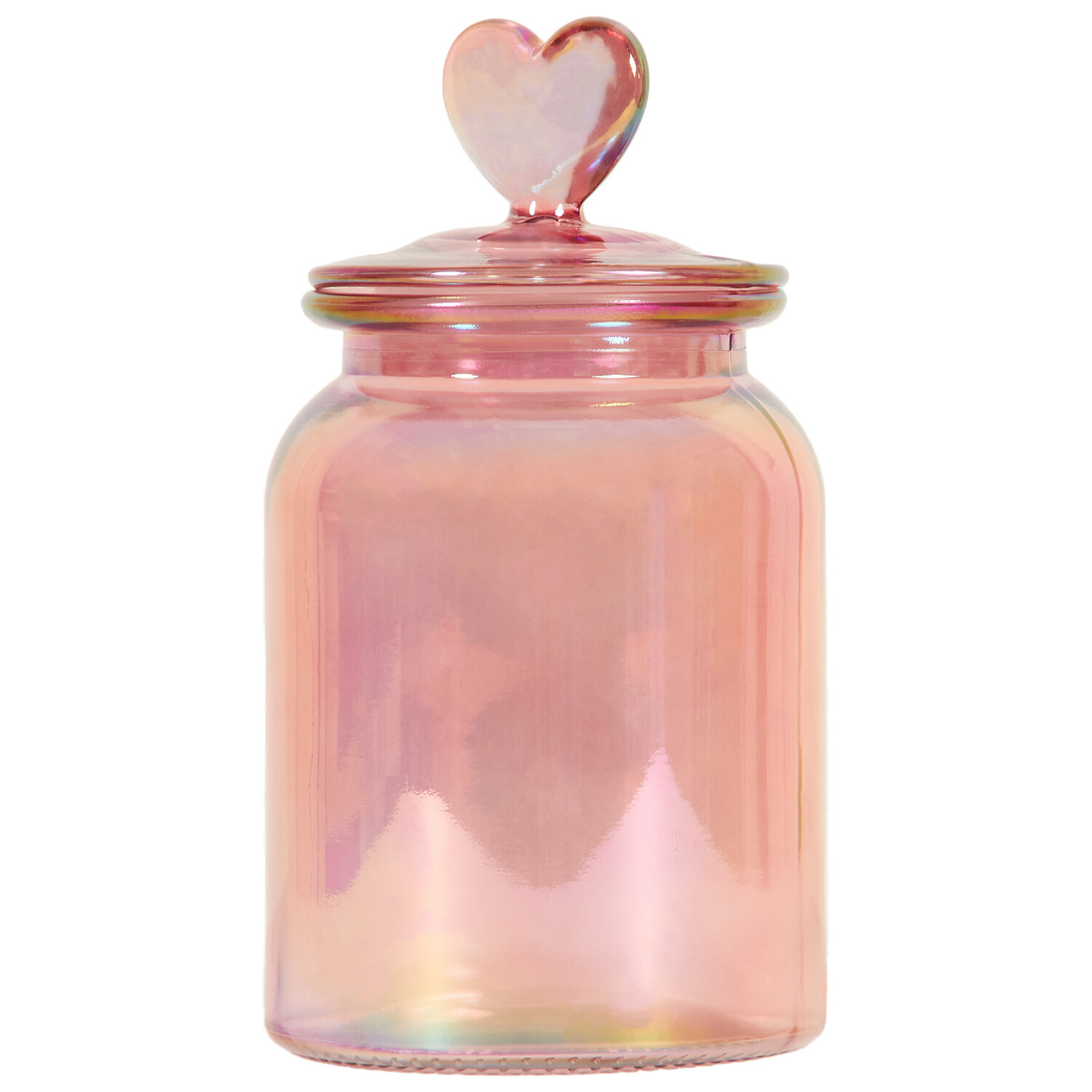 Glass Lustre Coating Heart Lid Jar - Pink / 1l Image 2