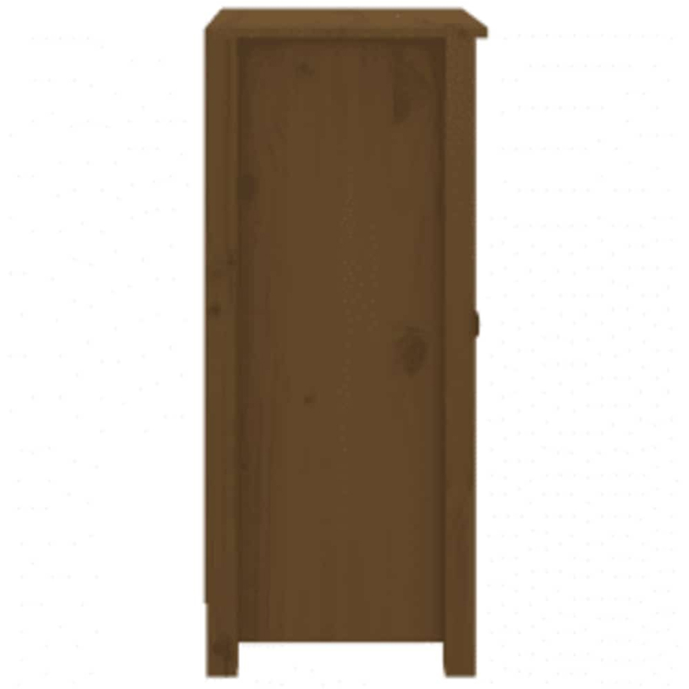 vidaXL Single Door Honey Brown Solid Pine Wood Sideboard Set of 2 Image 6