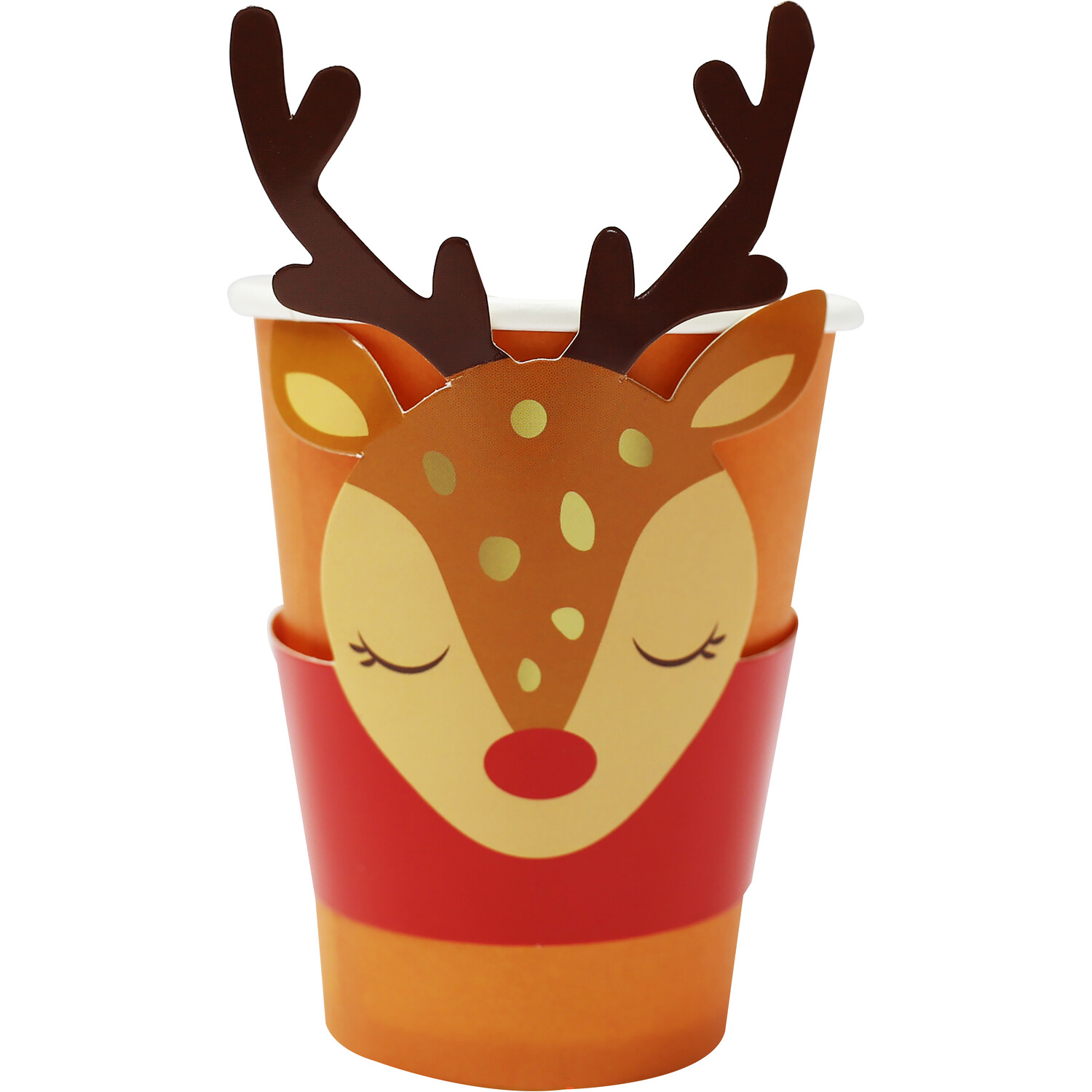 Pack of 8 Santa or Reindeer Cups - Multicolour Image 2