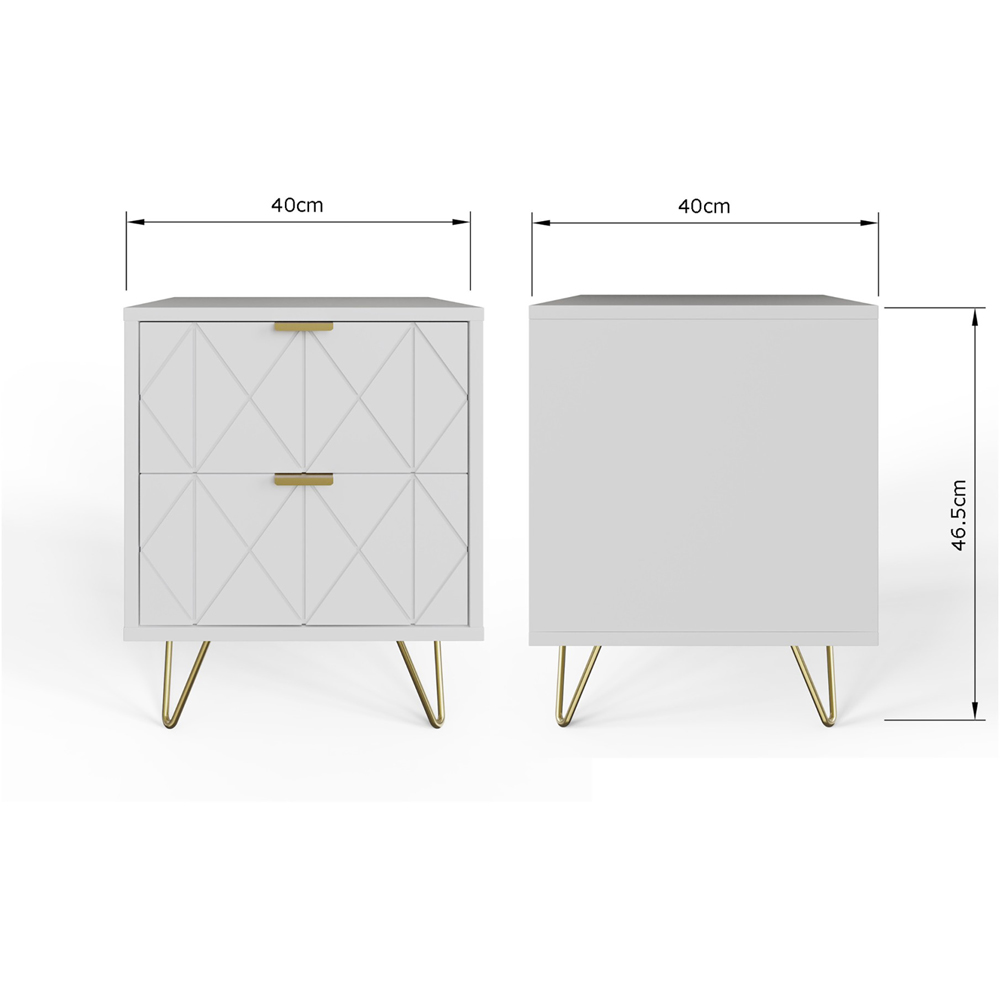 GFW Alora 2 Drawer White Bedside Table Set of 2 Image 9