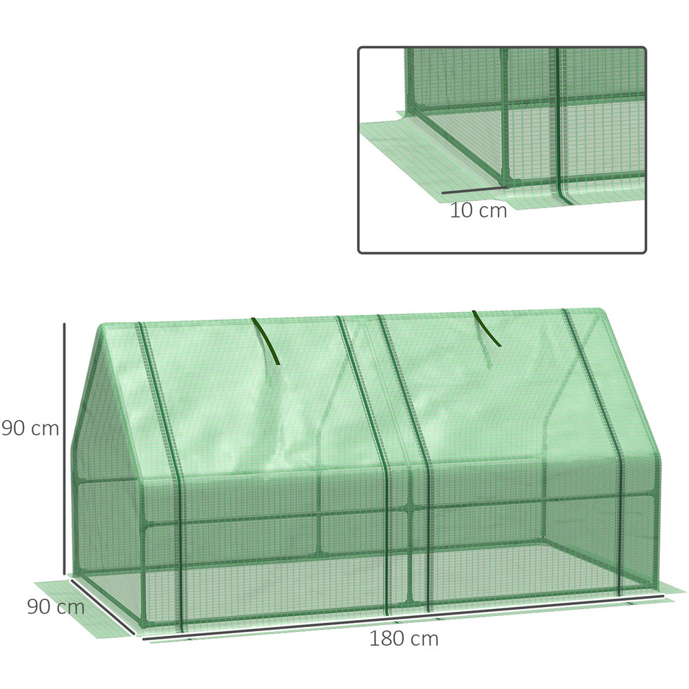 Outsunny Green Steel 3 x 6ft Mini Greenhouse Image 8